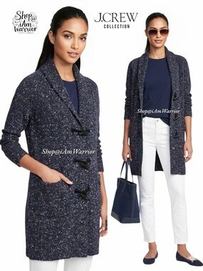 J.Crew Collection speckled toggle coatigan cardigan duster sweater *iAmWarrior